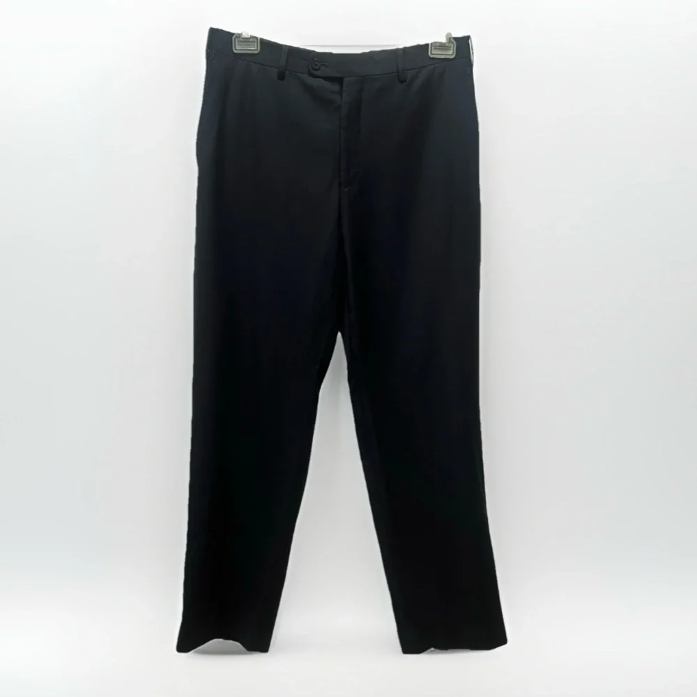 Givenchy 100% Wool Pants Mens Sz‎ 40R Black Straight Leg Fit Tailored Flat Front